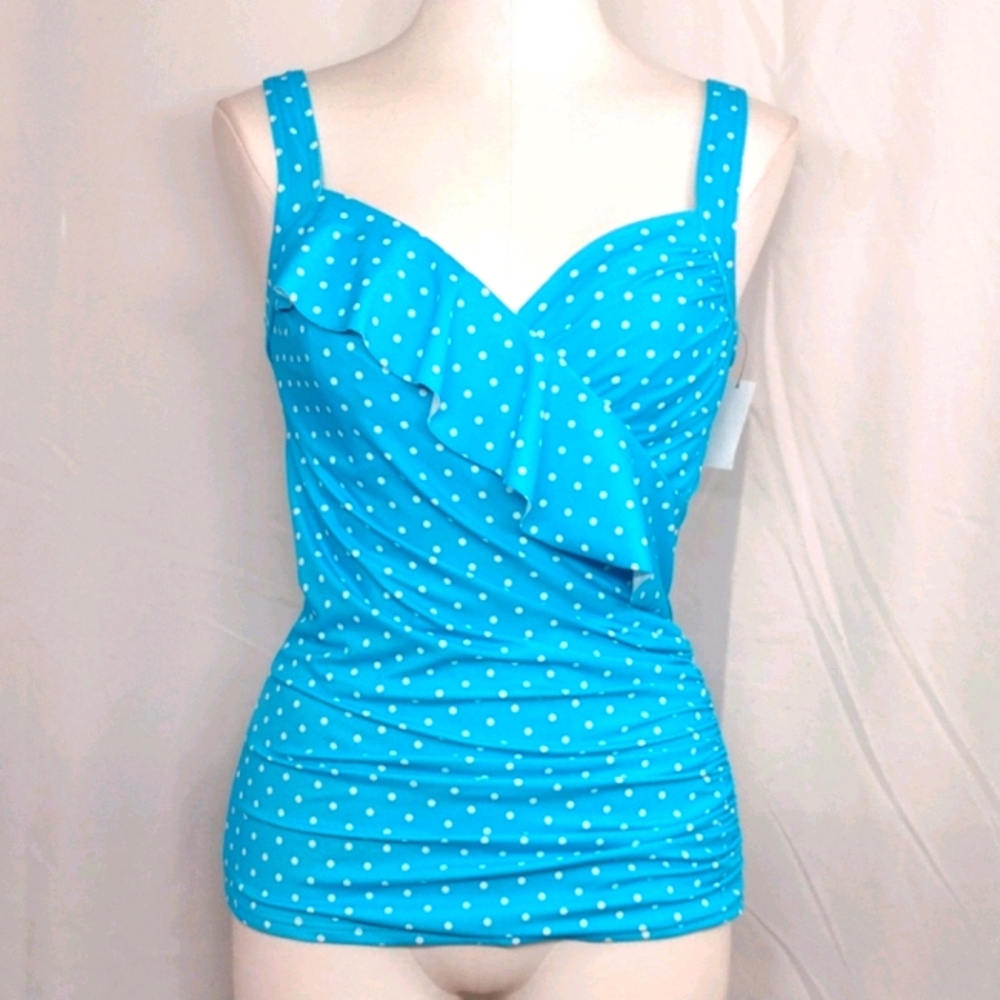 Talbots Faux-wrap Swim Top
